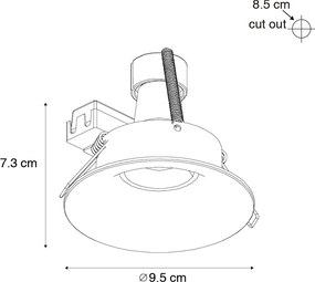 Spot încastrat inteligent negru, incl. Wifi GU10 50mm - Gijs