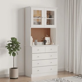 vidaXL Dulap înalt ALTA, alb, 77x35x165 cm, lemn masiv de pin