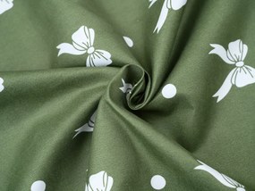 Lenjerie din microflanel WHITE BOW verde Dimensiune lenjerie de pat: 70 x 90 cm | 140 x 200 cm
