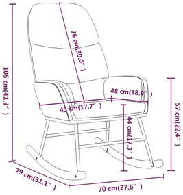 Scaun balansoar cu taburet, maro, textil Maro, 1