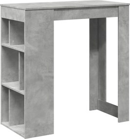 vidaXL Masă de bar cu raft, gri beton, 102x50x103,5 cm, lemn prelucrat