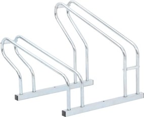 vidaXL Suport pentru 2 biciclete de sine stătător, oțel galvanizat