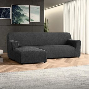 Huse bielastice COSTINA antracit canapea cu otoman stânga (l. 170 - 300 cm)