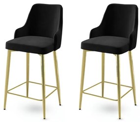 Set de scaune de bar Enox Black and Gold, 2 buc.