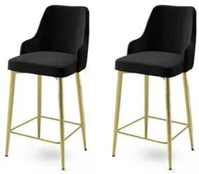 Set de scaune de bar Enox Black and Gold, 2 buc.