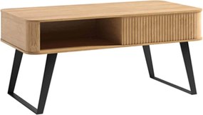 Măsuță lemn masiv natur de Cafea Santiago I -Negru, 120 × 60 × 55 cm