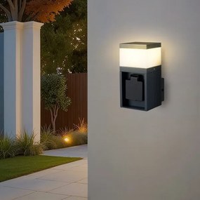 BRILAGI - Lampă de exterior cu priză SCHUKO PILLAR 1xG9/11W/230V IP44 antracit
