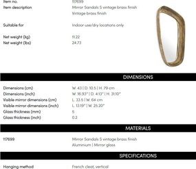 Oglinda decorativa design LUX Sandals S, alama antic