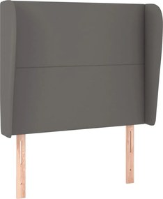 vidaXL Tăblie de pat cu aripioare, gri, 83x23x118/128 cm, piele eco