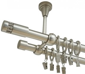 Galerie dubla prindere tavan xantos 19/19 mm crom mat (Alege marime: 280 cm)
