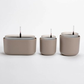Jardinieră cu auto-irigare Plastia, maro,31 x 16 cm