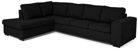 Colțar Scandinavian Choice B108Negru, 298x193x84cm, 90 kg, Picioare: Lemn