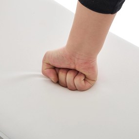 Dulap pentru pantofi cu finisaj lucios, bancă tapițată, rafturi ajustabile și accente aurii, pentru intrare, hol, 120x35x71,5 cm, Alb