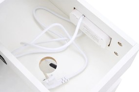 Masă de cafea modernă cu iluminare LED și spațiu de depozitare ascuns, măsuță laterală cu sistem hidraulic de ridicare, 100x50x42 cm, Alb