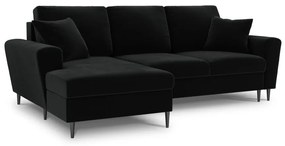 Coltar extensibil Kyoto 4 locuri catifea picioare negre