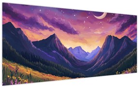 Tablou - Peisaj violet (120x50 cm)