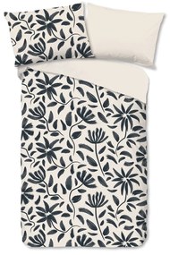 Lenjerie de pat neagră-bej din bumbac pentru pat de o persoană 140x200 cm Emilia – Good Morning