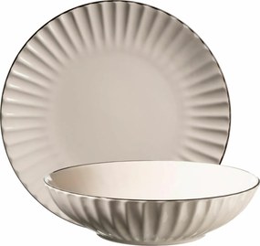 Set de 8 farfurii adânci și întinse Mäser OSITA – crem