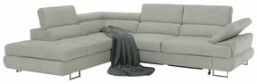 Set canapea cu spaţiu de depozitare, gri deschis, material textil, stânga, BUTON R