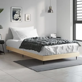 832272 vidaXL Cadru pat fără saltea stejar sonoma, 90x200 cm, lemn prelucrat