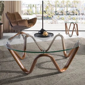 Masuta de cafea design modern Walnut Round