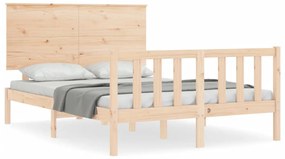 3193371 vidaXL Cadru de pat cu tăblie, dublu mic, lemn masiv