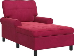 vidaXL șezlong de relaxare cu pernă Roșu Vin 91 x 157 x 91 cm Catifea