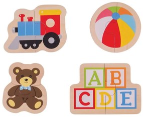 PUZZLE DIN LEMN - JUCARII (8 PIESE) - BIGJIGS (BJ227)