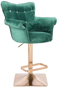 HR804KW scaun Catifea Verde cu Bază Aurie