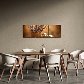 Tablou cu ou și pisicuțe (cu ceas) (90x30 cm)