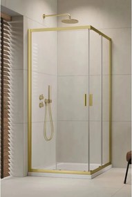 Cabina de dus patrata cu usi glisante Radaway Alienta 80x80 cm auriu deschis periat-transparent