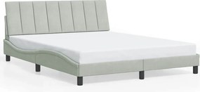 vidaXL Cadru de pat fără saltea, Hanko, gri deschis, 160x200 cm, catifea