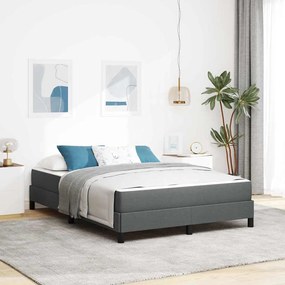 vidaXL Pat cu arcuri cu saltea Gri închis 140 x 190 cm țesătură