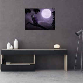 Tablou - Bufniță de noapte, violet (70x50 cm)