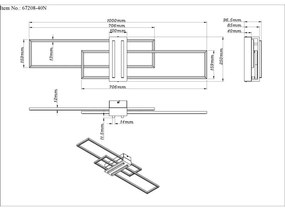 Plafoniera LED metal negru, MDF aspect de lemn DAKARI