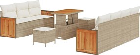 vidaXL Set de canapele pentru grădină 13 pcs Bej și crem poliratan