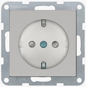 Priza simpla cu impamantare, protectie copii, 16A, IP20, Sandstone, Panasonic Karre Plus 55 Soft Touch