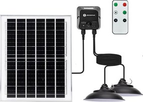 Aigostar - Lustru solar 2xLED/70W/12V 12000 mAh 6500K diam. 23,5 cm + telecomandă