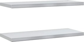 vidaXL Rafturi de perete, 2 buc., 75x30x3 cm, argintiu oțel inoxidabil