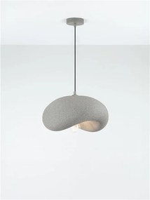 Lustra suspendata cu textura granulata Bambel gri piatra