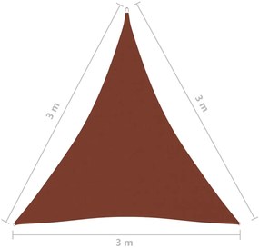 Parasolar, caramiziu, 3x3x3 m, tesatura oxford, triunghiular Terracota, 3 x 3 x 3 m