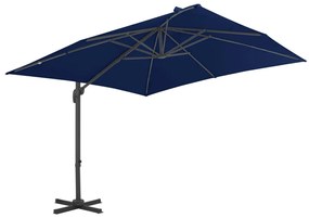 Umbrela suspendata cu stalp din aluminiu albastru azuriu 3x3 m azure blue, 300 x 300 cm