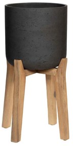 Jardiniera Charlie cu picioare înalte, negru antic, dimensiuni multiple - ghivece ceramice mărimea: M - v. 16,5 cm, ⌀ 16 cm / v. 38 cm, ⌀ 23.5 cm