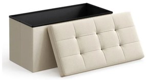 Taburet cu spatiu depozitare OTTOMAN 76x38 cm, crem