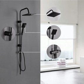 Set de duș Altar Black fără baterie