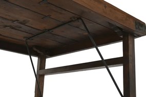 Masă dining pliabilă din lemn reciclat, 182x90x76 cm, finisaj rustic natur, „Mercado"