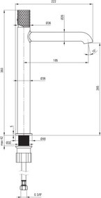 🚰 Baterie înaltă pentru chiuvetă SILIA HEXA – Finisaj oțel șlefuit – Cod BHS_F20K