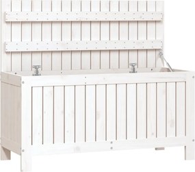 vidaXL Cutie de depozitare grădină, alb, 108x42,5x54 cm lemn masiv pin