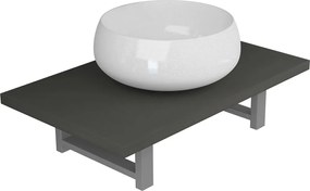 vidaXL Set mobilier de baie, 2 piese, gri, ceramică