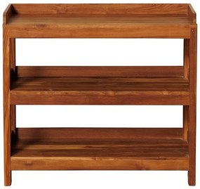 Consola din lemn reciclat, cu 3 rafturi, Tridon